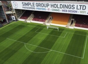 Aerial view of the best football pitch in Scotland
