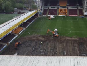 Work begins on levelling the Fir Park pitch